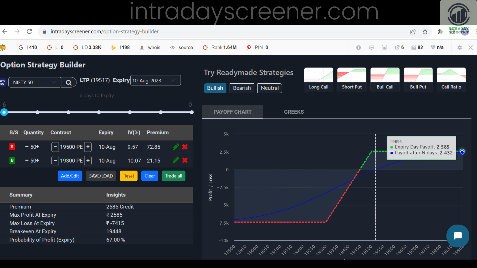 Intraday Screener